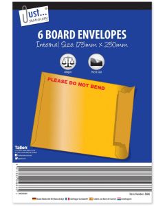 Just Stationery Board Envelopes 6 Pack 175 X 250mm