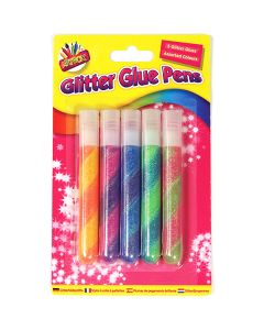 Artbox Assorted Colour Swirl Glitter Glue Pens 5 Pack