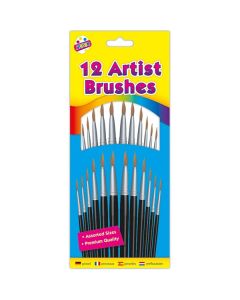 Artbox Natural Artist Brushes Assorted 12 Pack