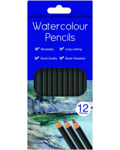 Watercolour Pencils Assorted Colours 12 Pack