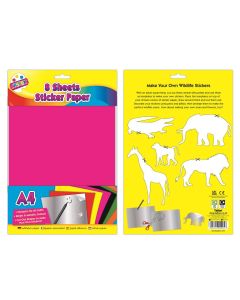 Artbox A4 Assorted Colour Metallic Sticker Paper 8 Sheets