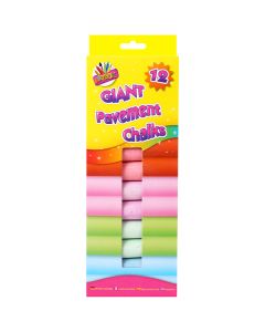 Artbox Assorted Colour Giant Pavement Chalks 12 Pack