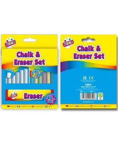 Artbox 25pc Chalk And Eraser Set