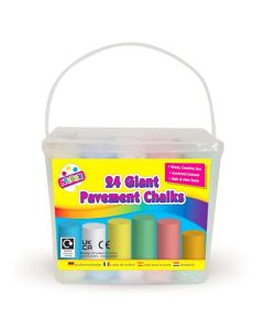 Artbox Assorted Colour Giant Pavement Chalks Tub 24 Pack