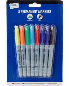 8 Multicoloured Permanent Markers