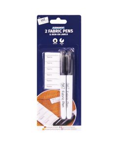 Just Stationery Fabric Pens & Name Tag Labels 2 Pack