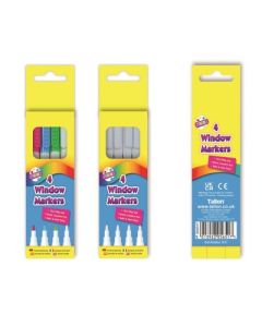 Artbox Assorted Colour Dry-Wipe Window Markers 4 Pack