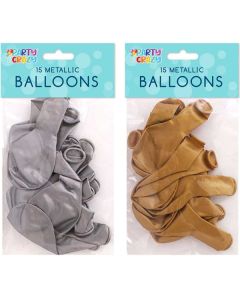 Party Crazy Metallic Round Balloons 15.9" 15 Pack