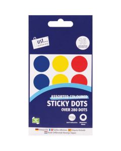 Just Stationery 280+ Sticky Dots Assorted Colours