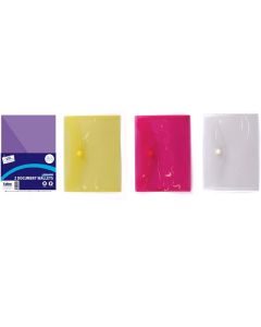 Just Stationery A4 Document Stud Wallets 3 Pack Assorted Colours