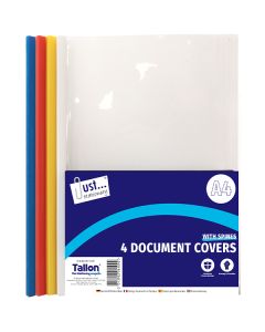 Just Stationery A4 Document Covers 4 Assorted Colours