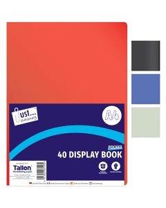 Just Stationery A4 40 Pocket Display Book Assorted Colours