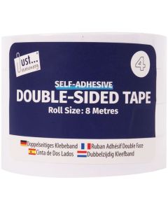 Just Stationery Double-Sided Tape 18mm X 8m 4 Pack