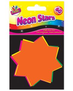 Artbox Fluorescent Stars 7.5cm X 7.5cm 60 Pack