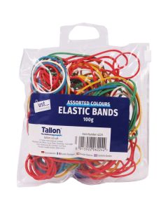 Just Stationery Elastic Bands Assorted 100g