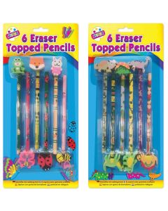 Artbox Eraser-Topped Novelty Animal Pencils 6 Pack Assorted