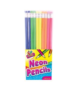 Artbox Neon HB Pencils Eraser Tips Assorted 10 Pack