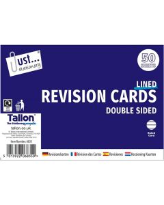 Just Stationery Double-Sided Revision Cards 50 Pack