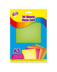 Artbox A5 Assorted Colour Neon Craft Card 30 Sheets