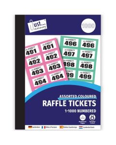 Just Stationery 1-1000 Numbered Cloakroom & Raffle Tickets Cdu