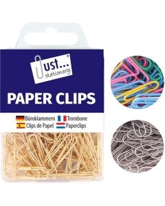 Just Stationery Paper Clips Assorted CDU