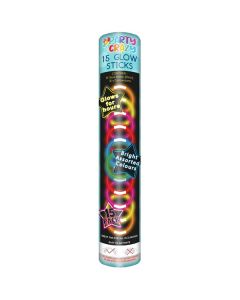 Party Crazy Glow Sticks 20cm Assorted Colours 15pc CDU