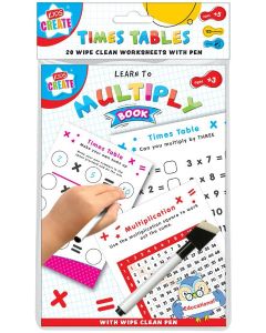 Kids Create Wipe-Clean Maths Book 20 Sheets With Pen