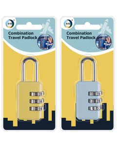 DID 3 Digit Combination Travel Padlock Assorted