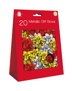 Giftmaker Assorted Colour Metallic Gift Bows 20 Pack