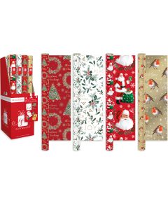 Giftmaker Elegant Traditional Christmas Gift Wrap 4m Assorted Cdu