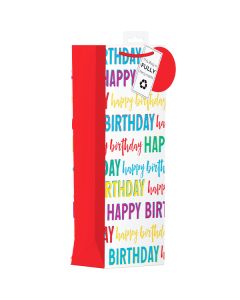 Giftmaker Fun Happy Birthday Text Gift Bag Bottle