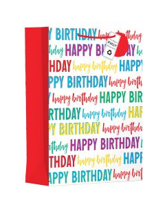 Giftmaker Fun Happy Birthday Text Gift Bag Xl