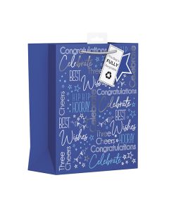 Giftmaker Male Blue Celebration Gift Bag Medium