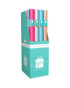 Giftmaker Plain Fashion Foil Recyclable Gift Wrap 1.5m CDU Assorted